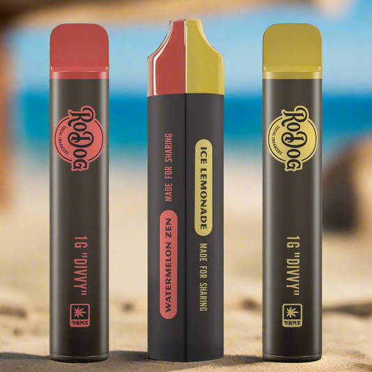 RoDog Divvy 2-in-1 Watermelon Zen + Ice Lemonade Magnetic Double Vape; 2g Live Resin THCa