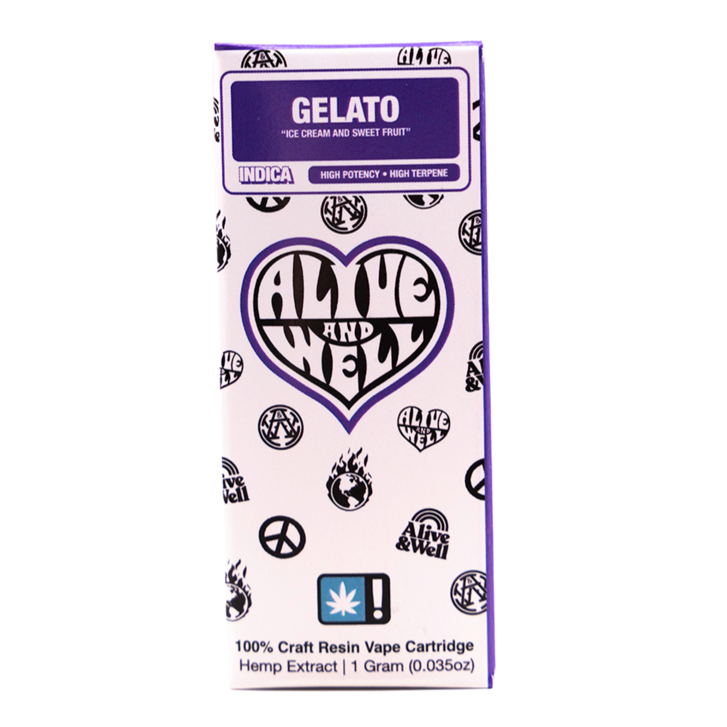 Alive & Well THCa Live Resin 510 Vape Cart - 1 Gram - Indica