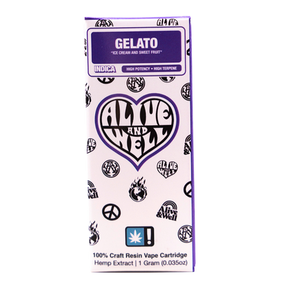 Alive & Well THCa Live Resin 510 Vape Cart - 1 Gram - Indica
