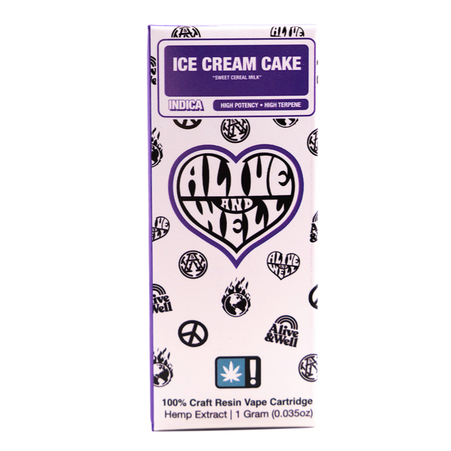 Alive & Well THCa Live Resin 510 Vape Cart - 1 Gram - Indica