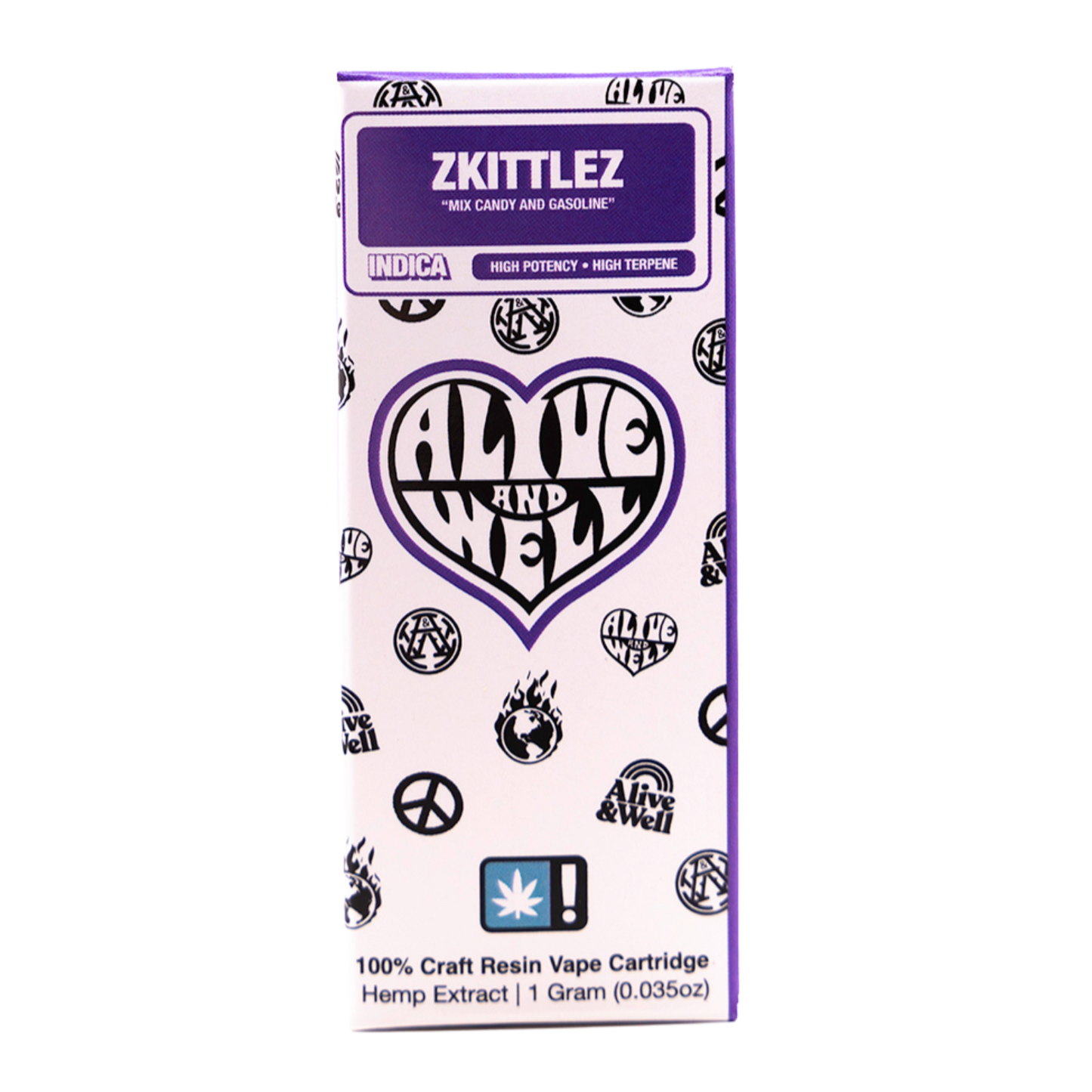 Alive & Well THCa Live Resin 510 Vape Cart - 1 Gram - Indica
