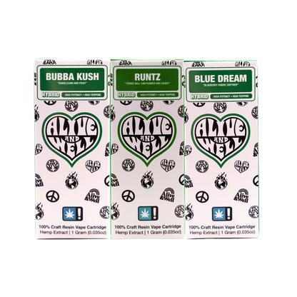 Alive & Well THCa Live Resin 510 Vape Cart - 1 Gram - Hybrid