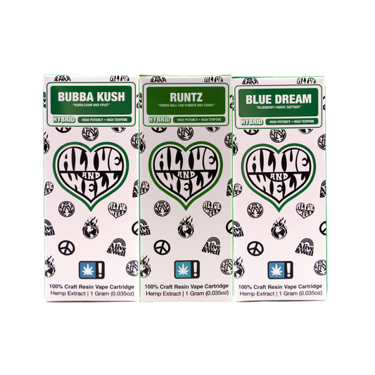 Alive & Well THCa Live Resin 510 Vape Cart - 1 Gram - Hybrid