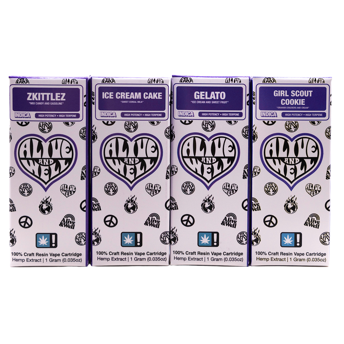 Alive & Well THCa Live Resin 510 Vape Cart - 1 Gram - Indica