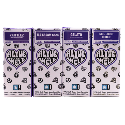 Alive & Well THCa Live Resin 510 Vape Cart - 1 Gram - Indica
