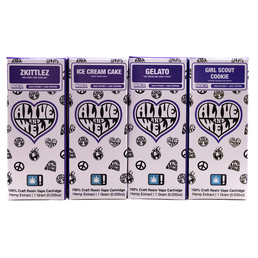 Alive & Well THCa Live Resin 510 Vape Cart - 1 Gram - Indica