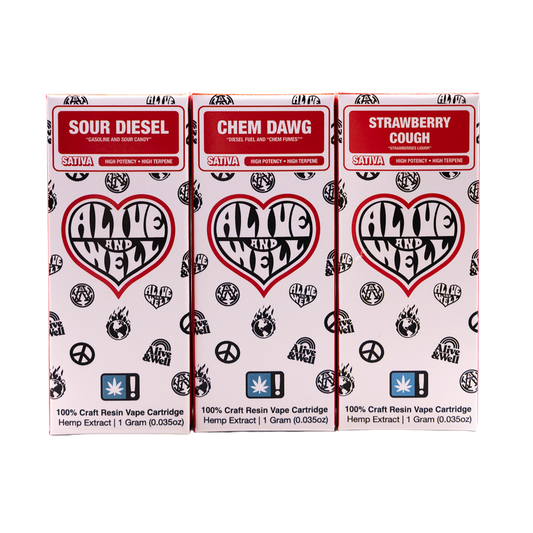 Alive & Well THCa Live Resin 510 Vape Cart - 1 Gram - Sativa